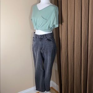 AE Curvy Black Mom Jeans